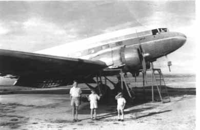 The WDL Douglas C-47B-25-DK  Reg VR-TBI after it caught fire while refuelling at Mwadui 
	Click here to see more  
	Photo from the Hide family collection ©