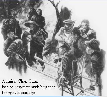 Admiral Chan Chak was carried in a makeshift Sedan chair