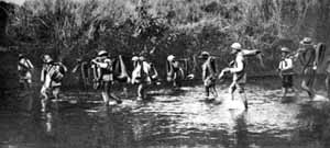 Chinese Guerilla's crossing river