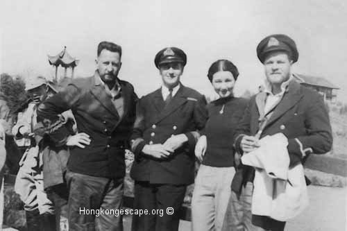 RN officers relaxing with Dr Robert Lim at the Chinese International Red Cross headquarters in Tuyunguan.     Photo from the Hide collection ©