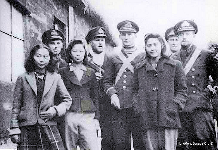 Lt Alex Kennedy RNVR & officers in Guiyang.