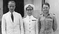 D MacDougall, Admiral Chan Chak, & Max Oxford 1946 ;  
  Click here to read more;  
  Photo from Oxford family collection ©