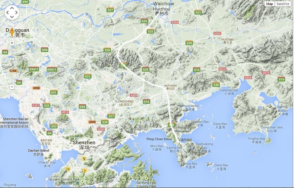 The Escape route from landing at Nan Ao in Mirs Bay through the Japanese lines to Waichow