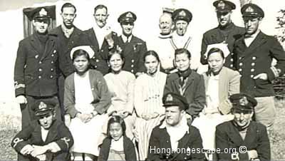 Lt Ronnie Ashby HKRNVR & senior Sino-British navy officers and nursing staff at Waichow ©