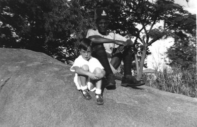 Peter and Askari at the Mwadui Head Office c1956 
Photo from the Hide family collection ©