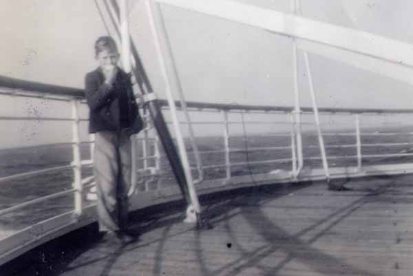 The author on the stern of the SS Braemar Castle
